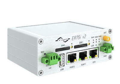 ER75i v2 priemyselný GPRS/EDGE router, EMEA, Kovový,